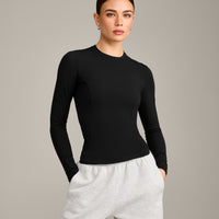 Mellow™ Motion Crew Neck Long Sleeve Top | Black