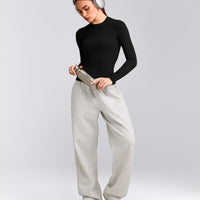 Mellow™ Motion Crew Neck Long Sleeve Top | Black