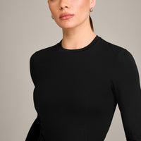 Mellow™ Motion Crew Neck Long Sleeve Top | Black