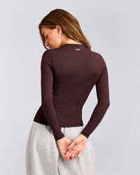 Mellow™ Motion Crew Neck Long Sleeve Top | Plum Brown