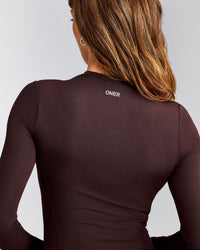 Mellow™ Motion Crew Neck Long Sleeve Top | Plum Brown