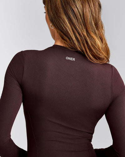 Mellow™ Motion Crew Neck Long Sleeve Top | Plum Brown