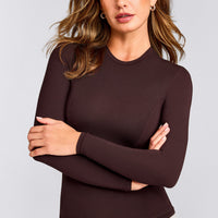 Mellow™ Motion Crew Neck Long Sleeve Top | Plum Brown