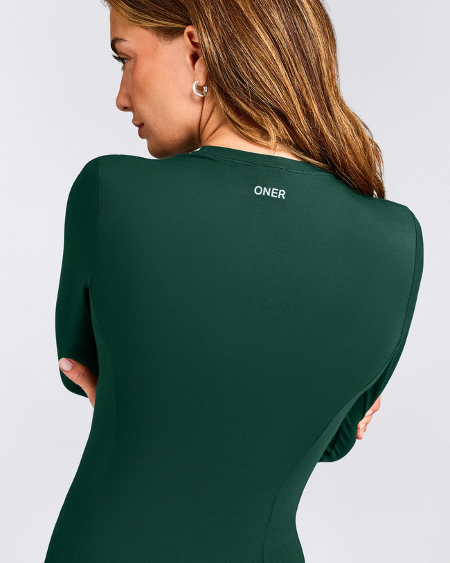 Mellow™ Motion Crew Neck Long Sleeve Top | Racing Green