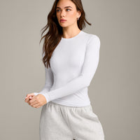 Mellow™ Motion Crew Neck Long Sleeve Top | White