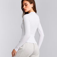 Mellow™ Motion Crew Neck Long Sleeve Top | White