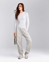 Mellow™ Motion Crew Neck Long Sleeve Top | White