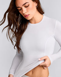 Mellow™ Motion Crew Neck Long Sleeve Top | White
