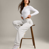 Mellow™ Motion Crew Neck Long Sleeve Top | White