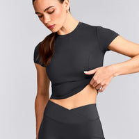 Mellow™ Motion Crew Neck Mid Top | Coal