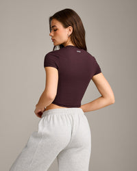 Mellow™ Motion Crew Neck Mid Top | Plum Brown