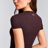 Mellow™ Motion Crew Neck Mid Top | Plum Brown