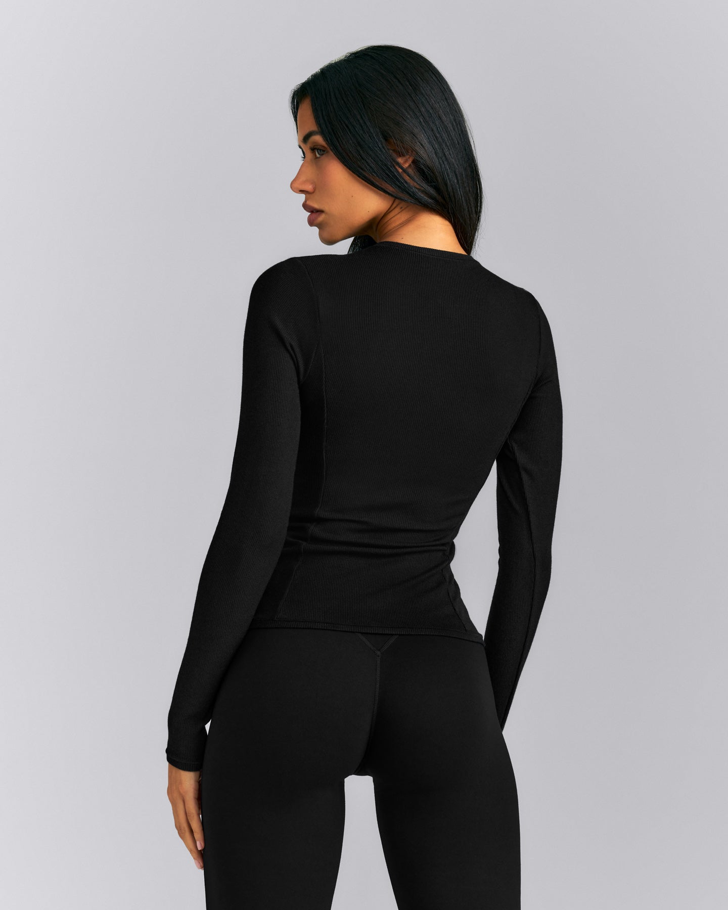 Mellow™ Rib Long Sleeve Cardigan with Embroidered Logo | Black