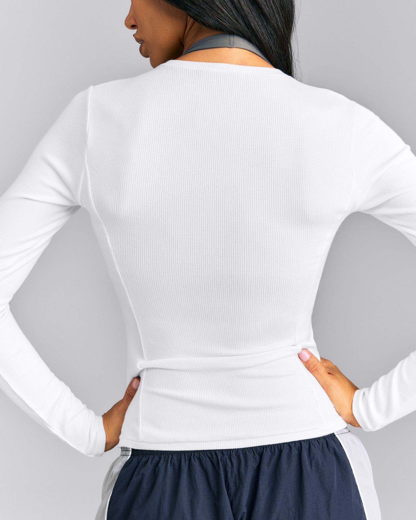 Mellow™ Rib Long Sleeve Cardigan with Embroidered Logo | White