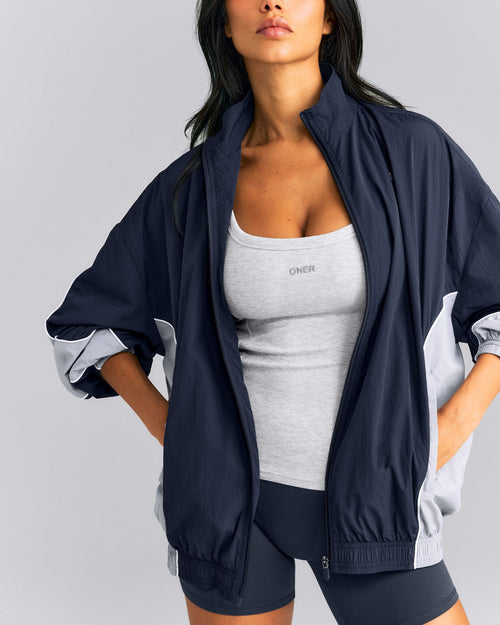 Mellow™ Rib Racer Back Vest with Built in Bra Shelf | Light Grey Marl