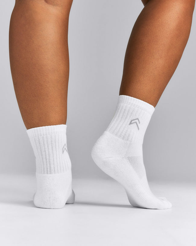Mid Crew Socks 3 Pack | White