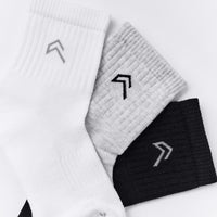 Mid Crew Socks 3 Pack | Grey/White/Black