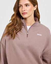 Mid Weight 1/4 Zip Sweatshirt | Dusty Purple