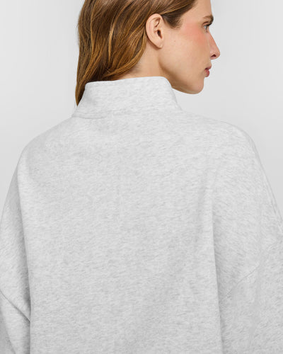 Mid Weight 1/4 Zip Sweatshirt | Light Grey Marl