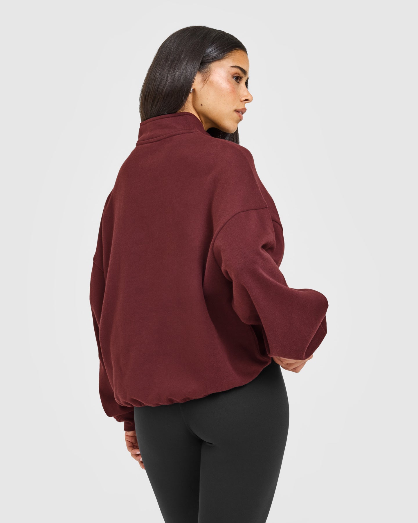 Mid Weight 1/4 Zip Sweatshirt | Rosewood