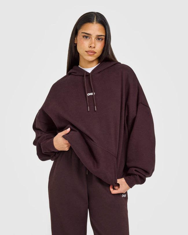 Mid Weight Relaxed Hoodie | Plum Brown