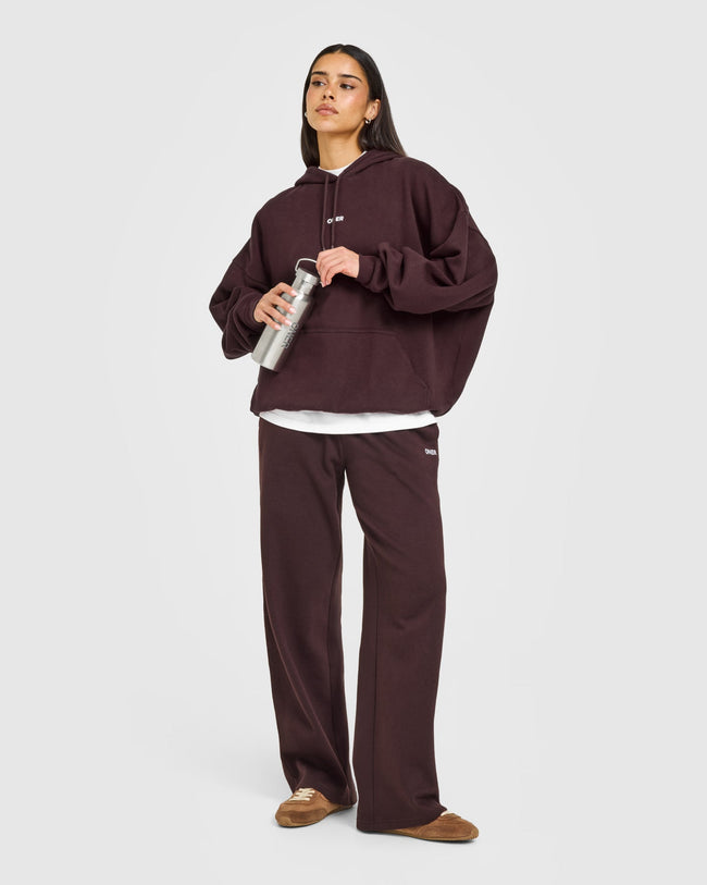 Mid Weight Relaxed Hoodie | Plum Brown