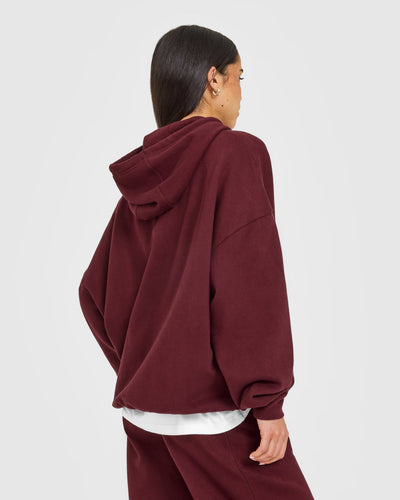 Mid Weight Relaxed Hoodie | Rosewood