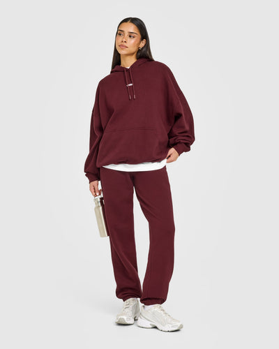 Mid Weight Relaxed Hoodie | Rosewood