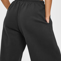 Mid Weight Relaxed Straight Leg Joggers | Soft Black