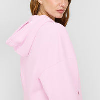 Mid Weight Relaxed Zip Through Hoodie | Chalk Pink