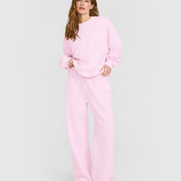 Mid Weight Relaxed Straight Leg Joggers | Chalk Pink