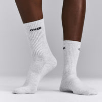 Long Crew Socks 1 Pack | Grey Marl