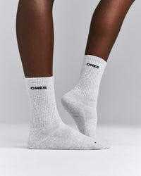 Long Crew Socks 1 Pack | Grey Marl