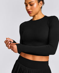 Oner Seamless Fitted Long Sleeve Top | Black