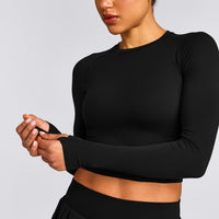 Oner Seamless Fitted Long Sleeve Top | Black
