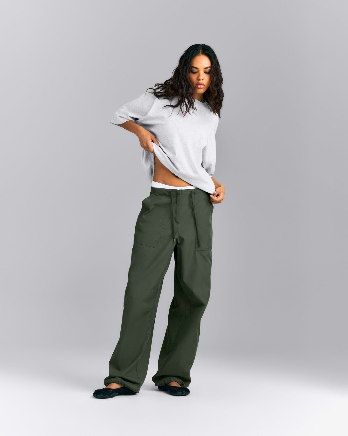 Oversized Cotton Short Sleeve T-Shirt | Light Grey Marl