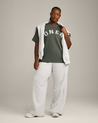 Oversized Oner Girlfriend Washed T-Shirt | Washed Dark Khaki