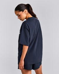Oversized Girlfriend Washed T-Shirt | True Blue