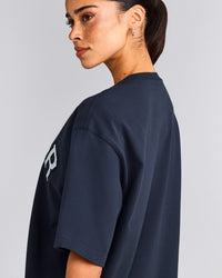 Oversized Girlfriend Washed T-Shirt | True Blue