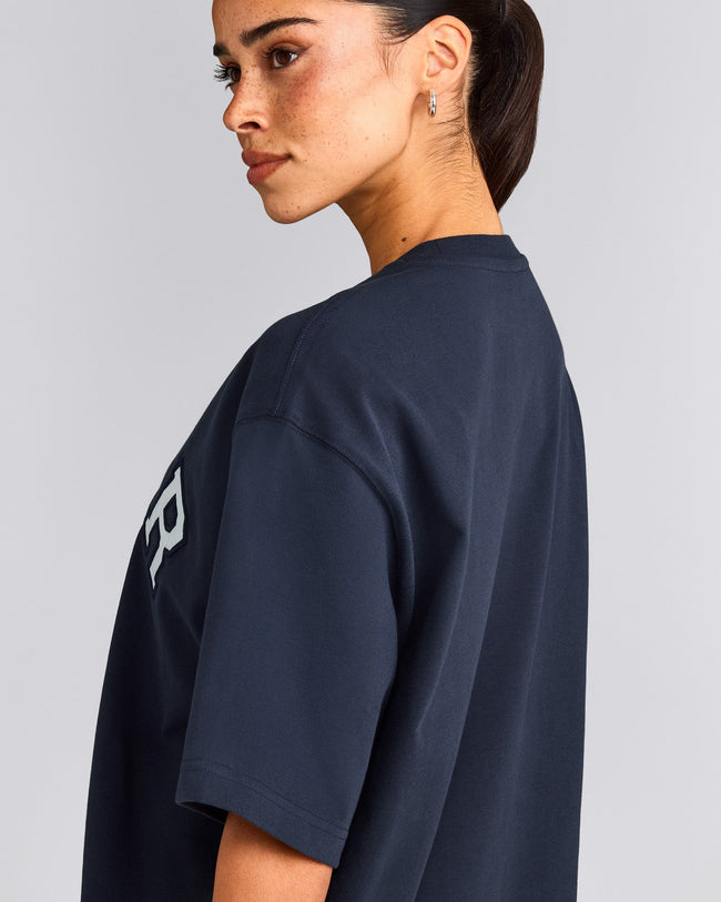 Oversized Girlfriend Washed T-Shirt | True Blue