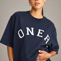 Oversized Girlfriend Washed T-Shirt | True Blue