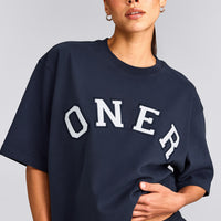 Oversized Girlfriend Washed T-Shirt | True Blue