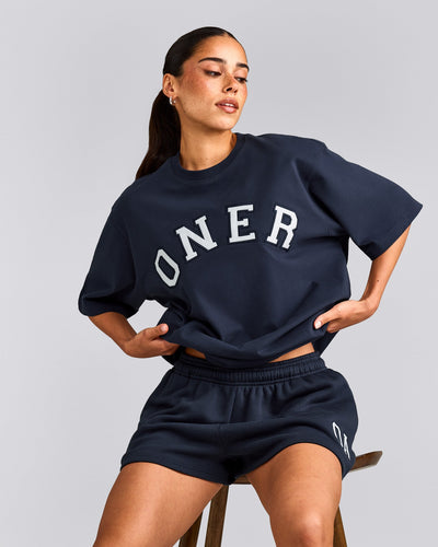 Oversized Girlfriend Washed T-Shirt | True Blue
