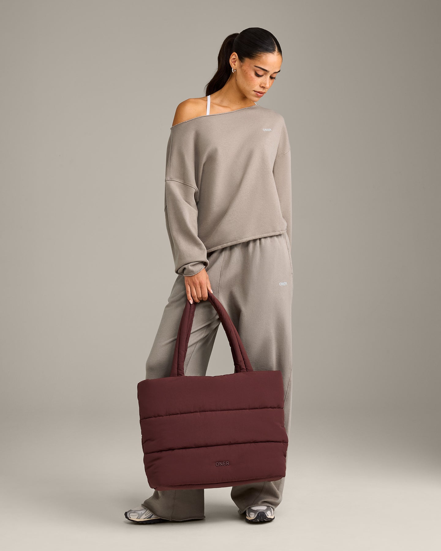 Raw Cut Lounge Off-The-Shoulder Sweatshirt | Washed Minky