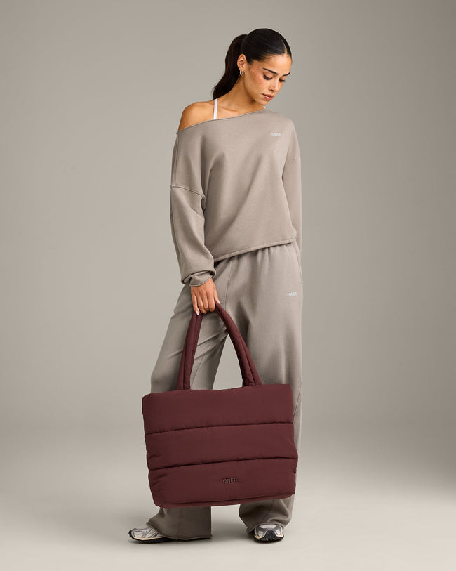 Raw Cut Lounge Off-The-Shoulder Sweatshirt | Washed Minky