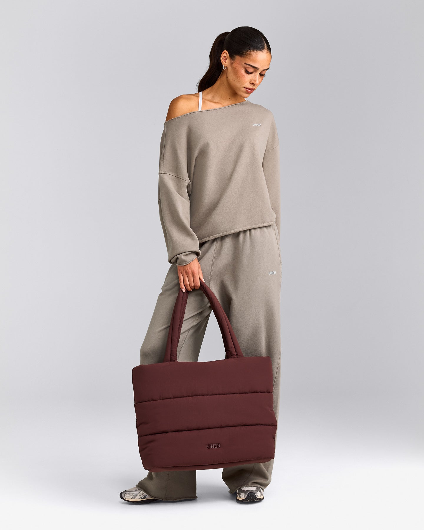 Cotton Vintage Lounge Off-The-Shoulder Sweatshirt | Washed Minky