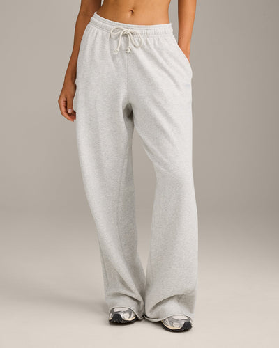 Raw Cut Lounge Wide Leg Joggers | Light Grey Marl
