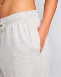 Cotton Vintage Lounge Wide Leg Joggers | Light Grey Marl
