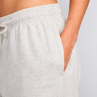 Cotton Vintage Lounge Wide Leg Joggers | Light Grey Marl
