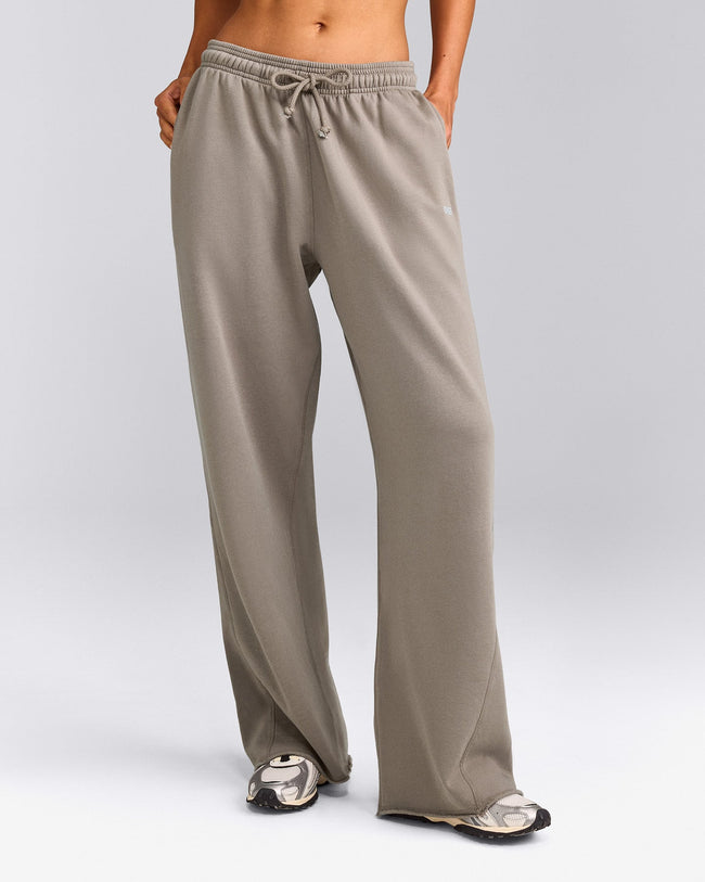 Cotton Vintage Lounge Wide Leg Joggers | Washed Minky